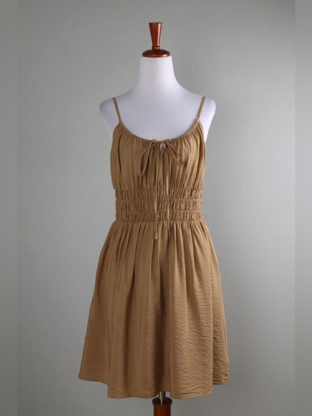 Sleeveless Tan Summer Sundress